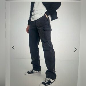 ASOS Design Relaxed Cargo Pants with acid wash in black